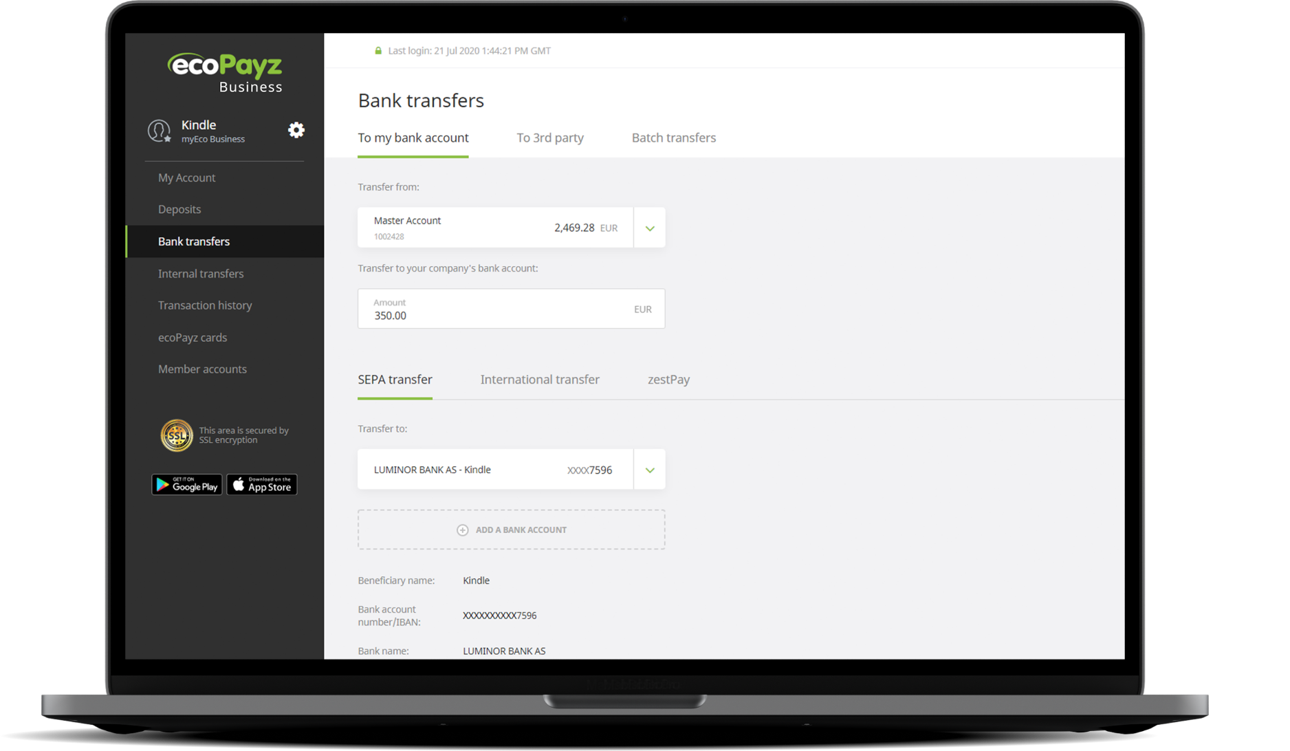 Secure online payment services for businesses